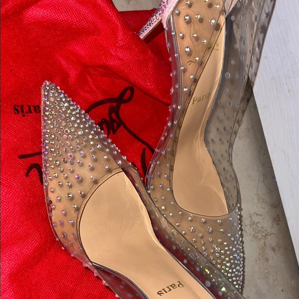 Clear Rhinestone Stiletto Heels - Picture 4 of 17